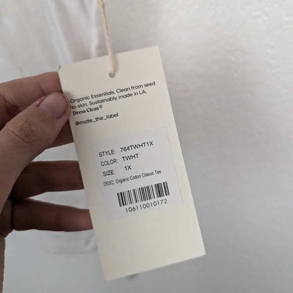 NWT Mate the label organic cotton classic tee white - Picture 2 of 4